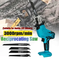 88vf cordless reciprocating saw electric metal wood cutting tool adjustable speed with 4 blades none12 battery for makita