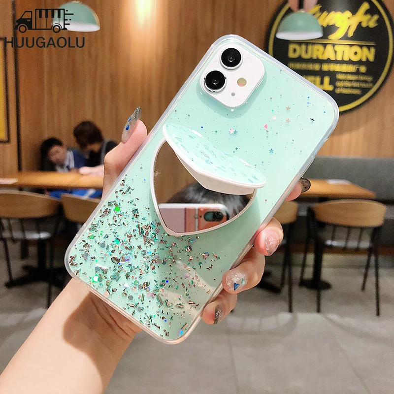 Зеркальный чехол для телефона iPhone 12 11 Pro Max 8 7 6 6S Plus XR Mini XS SE задняя крышка Samsung S20 S10