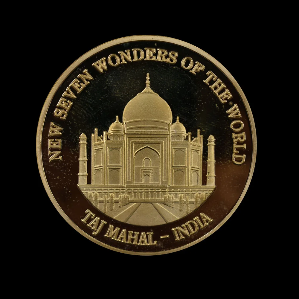 Один из семи чудес Тадж-махала в Индии 5 шт./компл. 24K позолоченные памятные монеты