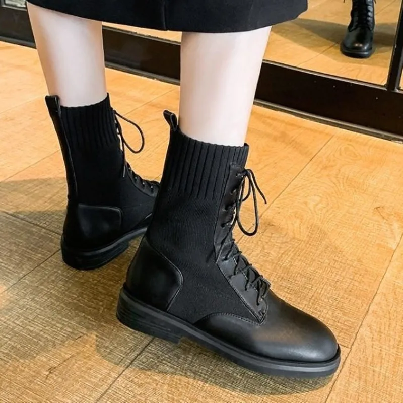 

Женские ботинки Martin в британском стиле на осень и зиму, новинка 2020, тонкие тканевые ботинки на толстой подошве, короткие ботинки, дышащая тон...