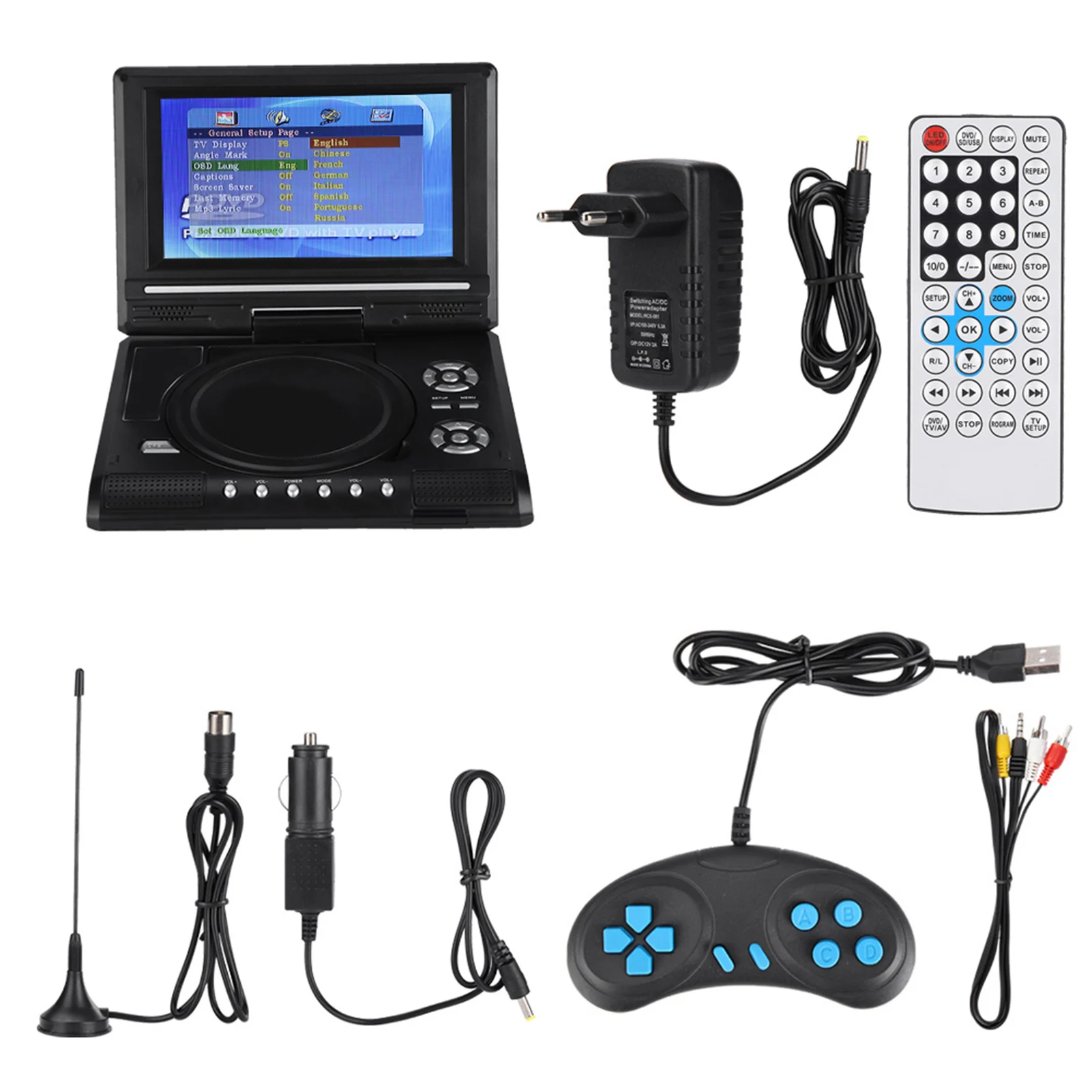 

Домашний портативный автомобильный DVD-плеер 7,8 дюймов VCD MP3 HD мультимедийный цифровой DVD-плеер Система домашнего кинотеатра с автомобильным ...