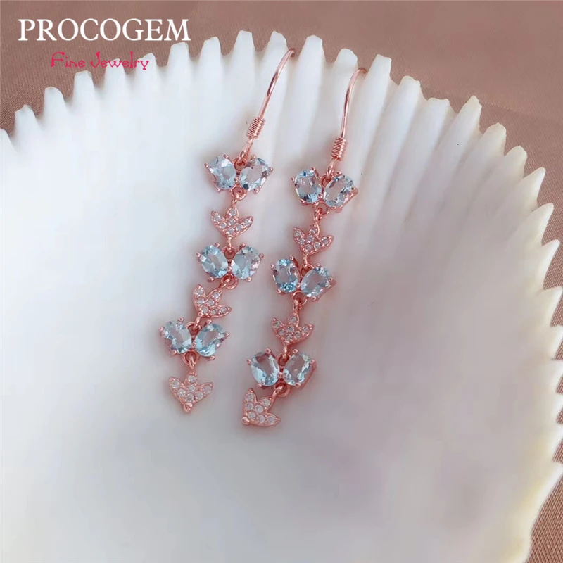 Женские романтичные серьги-капельки PROCOGEM вечерние серьги из натурального