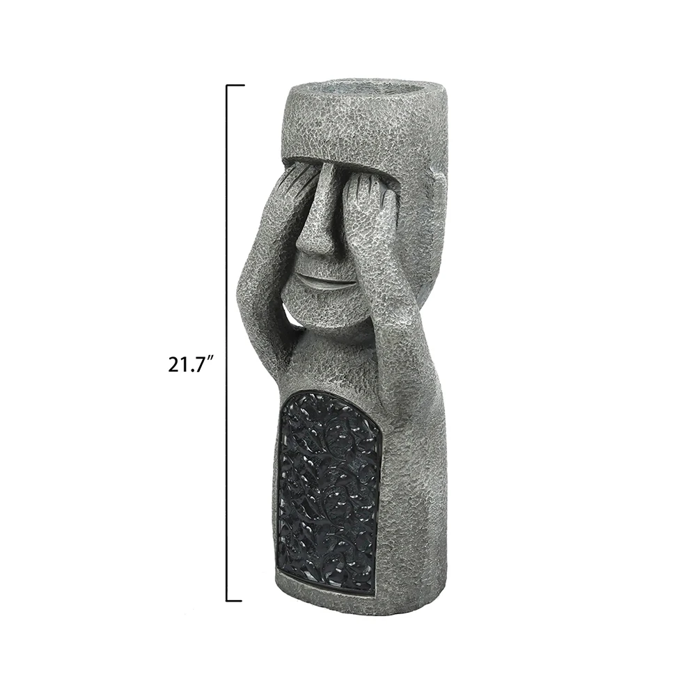 

See Hear Speak No Evil Garden Easter Island Statues Creative Garden Resin Sculpture Outdoor Decoration CANQ889