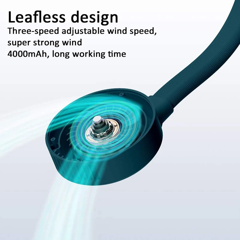

Portable Neck Fan With 3 Wind Speeds Usb Rechargeable Hands-free Personal Fan Neck Fans For Home Office Outdoor Activities