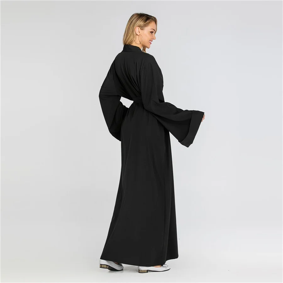 Siskakia мусульманская женская одежда abaya Brief solid casual Muslimah Jubah 7 цветов мусульманская Дубайская одежда с тонким поясом новое поступление