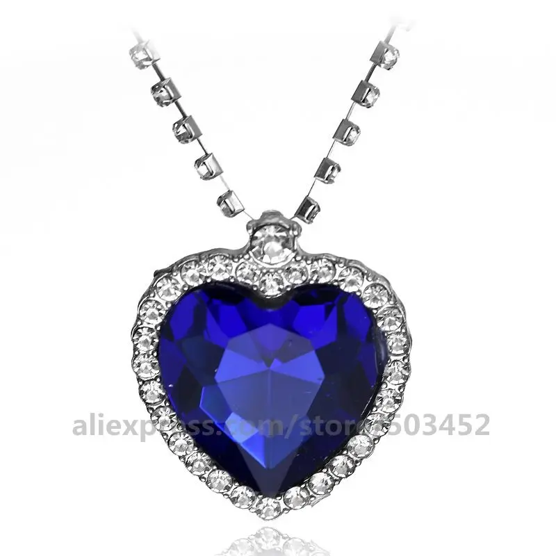 300 шт./лот ожерелье с длинной цепочкой Титаник для девушки сердцем океана оптовая