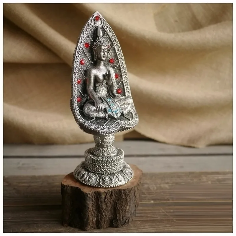 

Creative Bodhi Kano Jewel Art Sculpture Buddha Decorative Figurine Resin Crafts Decorations For Home Southeast Asia R3691