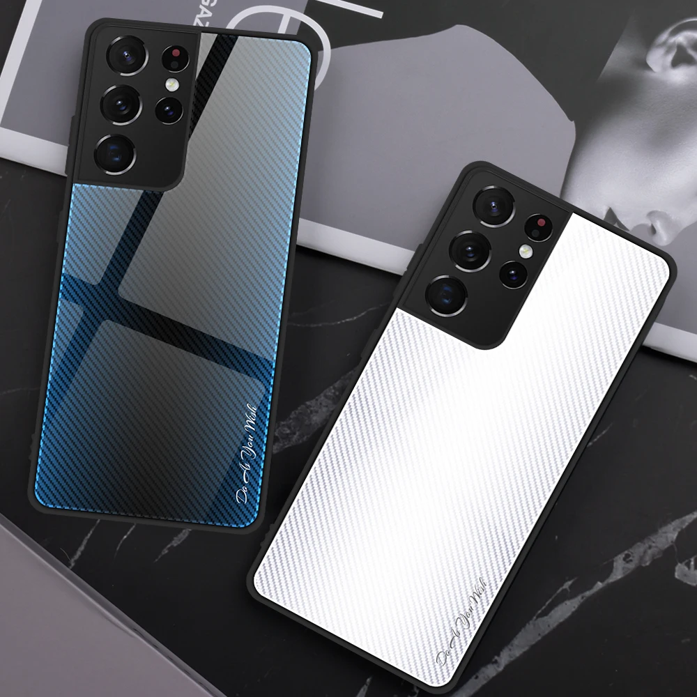 Градиент pattern крышку из закаленного стекла для Samsung S21 S20 плюс FE A51 A71 A52 A72 чехол Plus