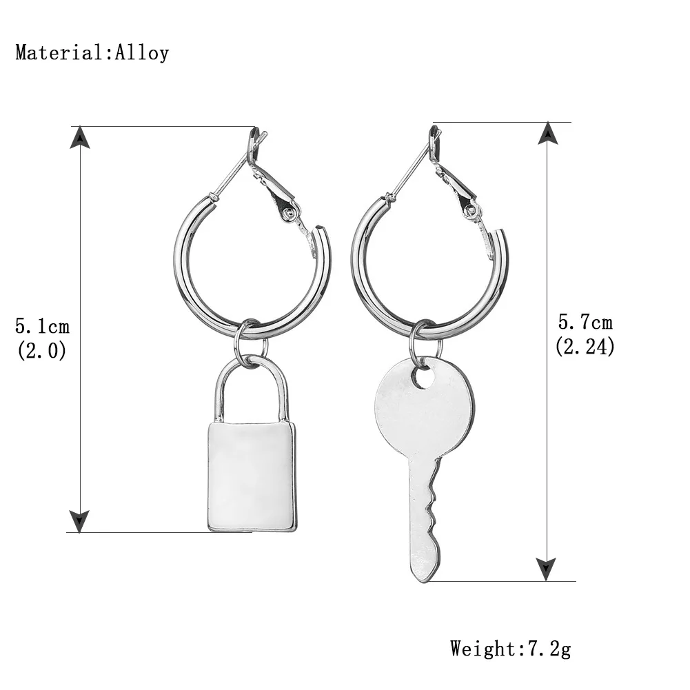 1 Пара висячие серьги с цепочкой для ключей мужчин и женщин круглые подвески из