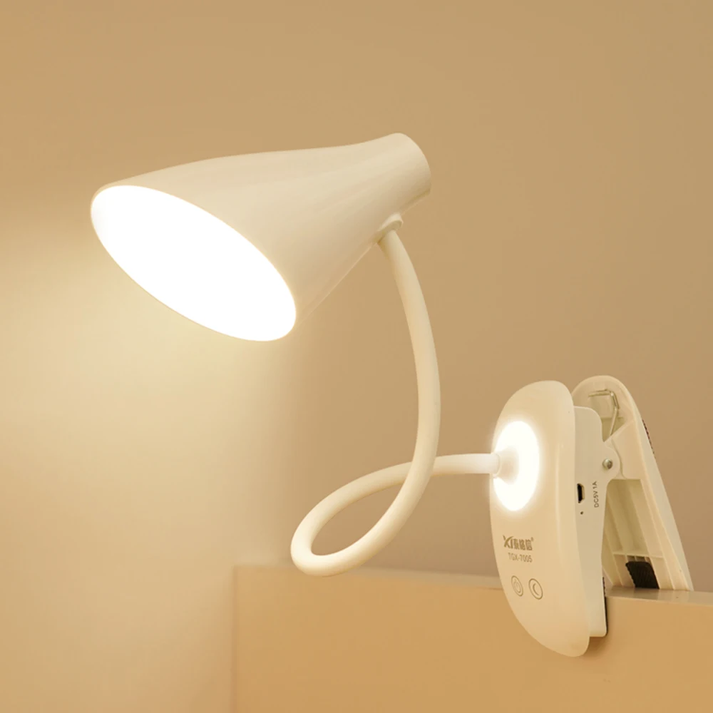 Светодиодная настольная лампа Flexo с клипсой для любого места абажур сенсорным