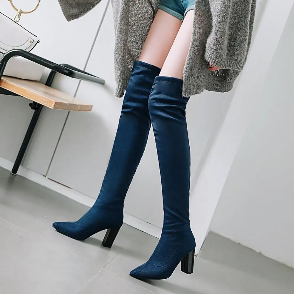 Оригинальные модные сапоги до бедра с леопардовым принтом Женские черные винно