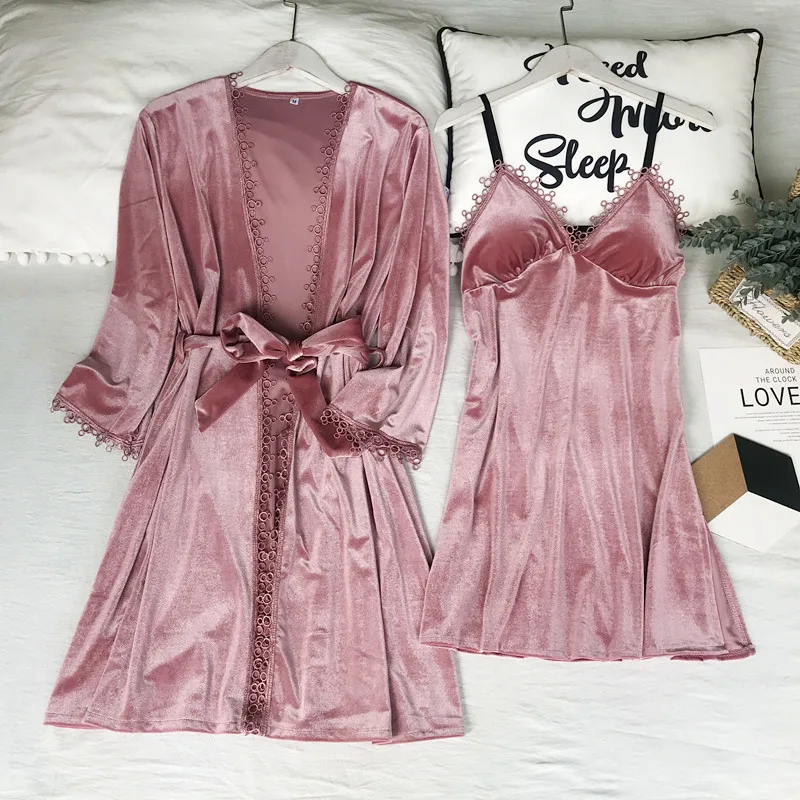 Халат и халат MECHCITIZ на осень зиму сексуальное женское белье пижама кружевной