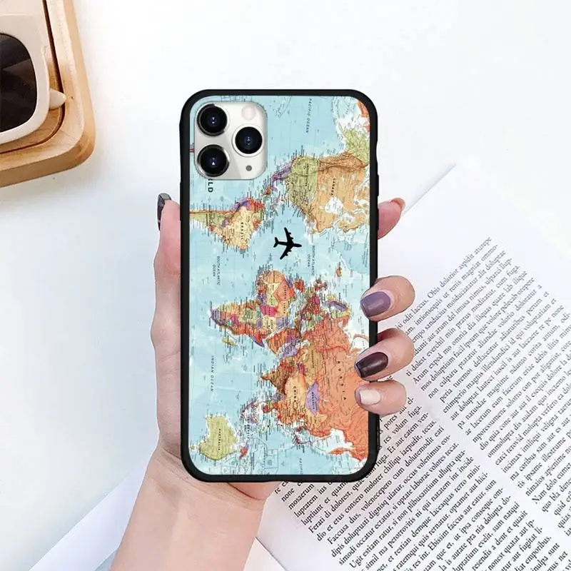 

world map Phone Case for iPhone 11 12 pro XS MAX 8 7 6 6S Plus X 5S SE 2020 XR mini