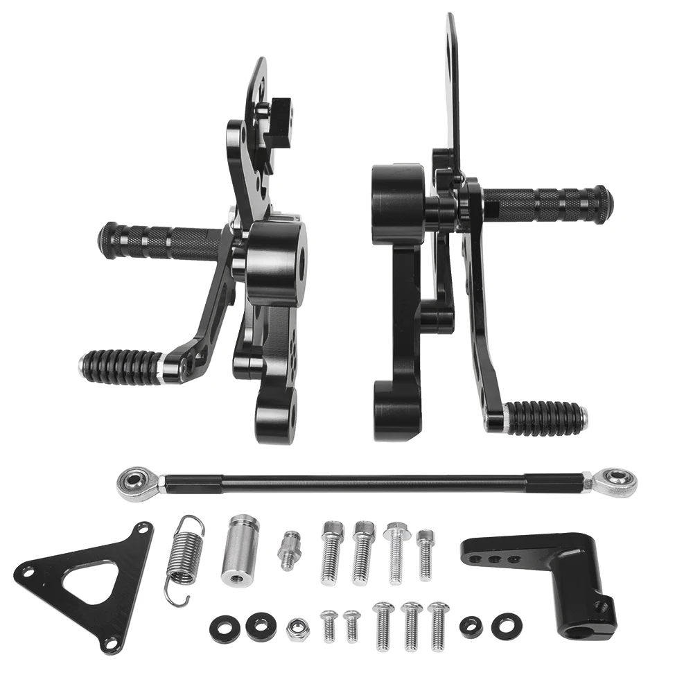 Регулируемая MT09 FZ09 MT-09 FZ-09 CNC Rearsets Подножка для ног для- Yamaha MT FZ 09 - Цвет: Black