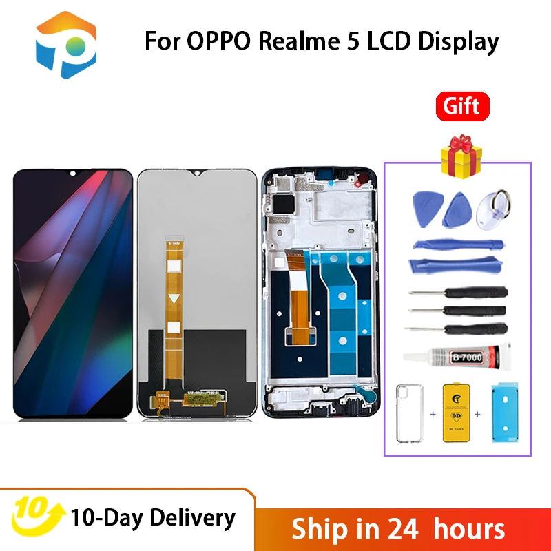 

Grade AAA LCD For OPPO Realme 5 Realme5 LCD Display Touch Panel Screen Digiziter Sensor With Frame Assembly LCD For Realme 5