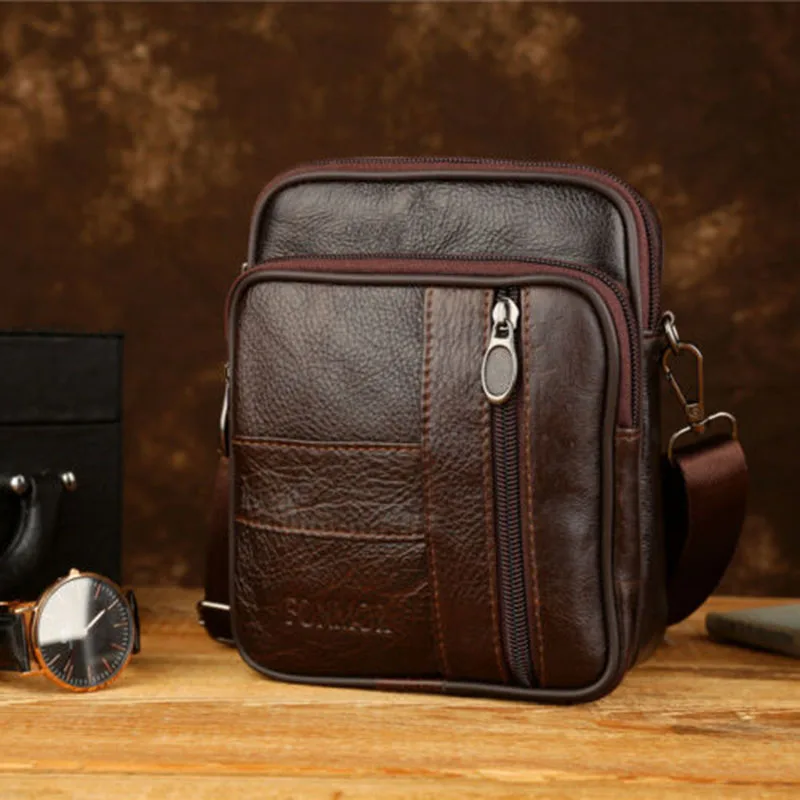 Мужская кожаная маленькая сумка через плечо сумки Лучшая Продажа