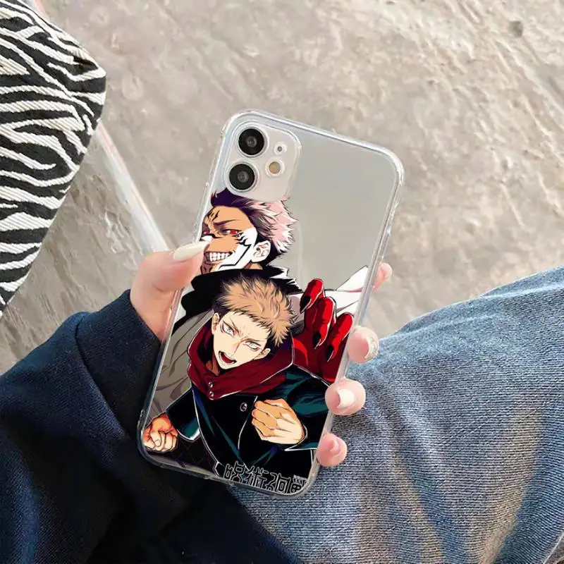

Jujutsu Kaisen Anime Gojo Satoru Phone Case Transparent for iPhone 11 12 mini pro XS MAX 8 7 6 6S Plus X 5S SE 2020 XR
