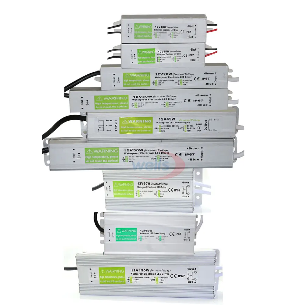 

Водонепроницаемый IP67 Светодиодный драйвер AC DC 12V/24V 10W 15W 20W 25W 30W 36W 45W 50W 60W 80W 100W 120W 150W источник питания светодиодный световая лента