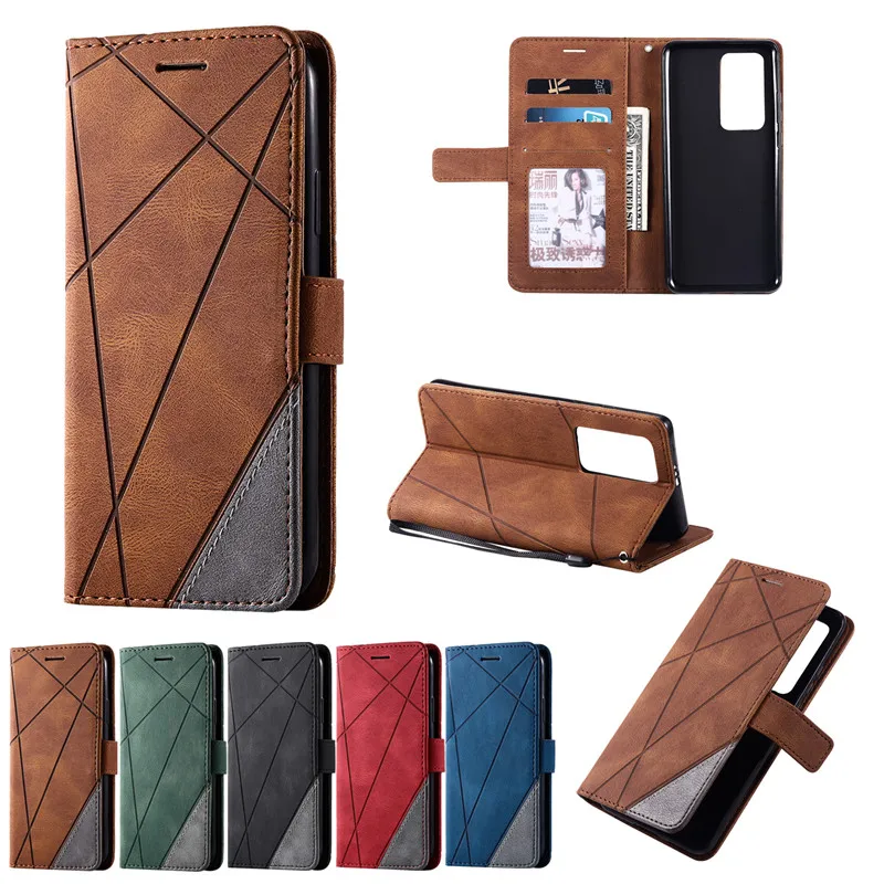 

Leather Wallet Phone Case For Huawei P20 P30 P40 Mate 20 Mate 30 Pro Lite P SMART Panel Bracket Bank Card Slot PU+TPU Flip Cover