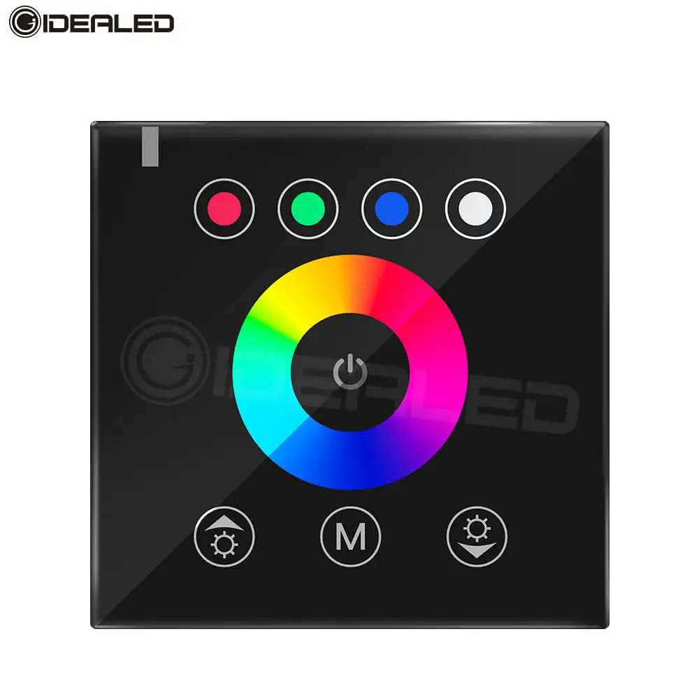 RGB/RGBW настенный контроллер сенсорной панели стеклянная панель диммер контроллер для DC12V-24V Светодиодная лента RGB контроллер - Цвет: Black RGBW control