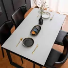 Двусторонняя однотонная скатерть из искусственной кожи, водонепроницаемая и маслостойкая одноразовая домашняя прямоугольная скатерть, коврик для стола