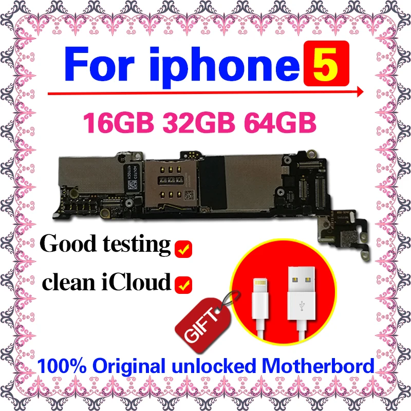 Оригинальная разблокированная материнская плата для iphone 5 с системой IOS, бесплатный iCloud для iphone 5 5g материнская плата+ полные чипы, 16 ГБ 32 ГБ 64 ГБ