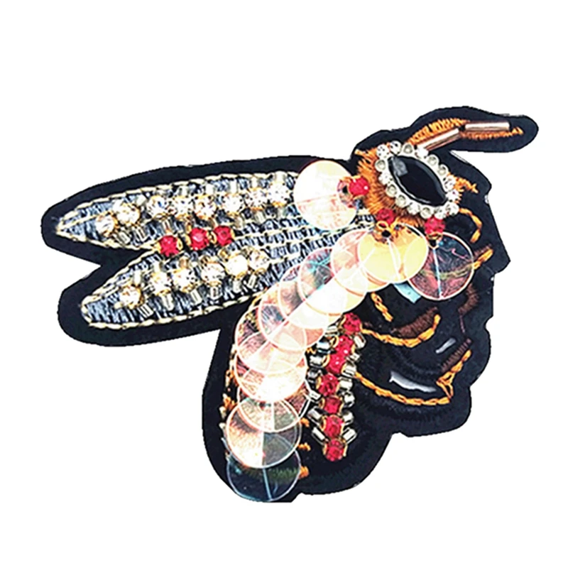 Ручная работа расшитые бисером и блестками патчи пчелы стильные модные пришитые