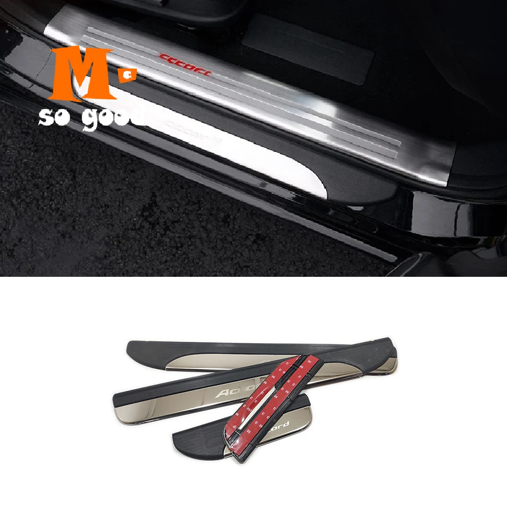 

For Honda Accord 9th 2014 15 2016 Stainless steel styling Accessories Car Door Sills Kick Scuff Plates Protector cover trim 4pcs