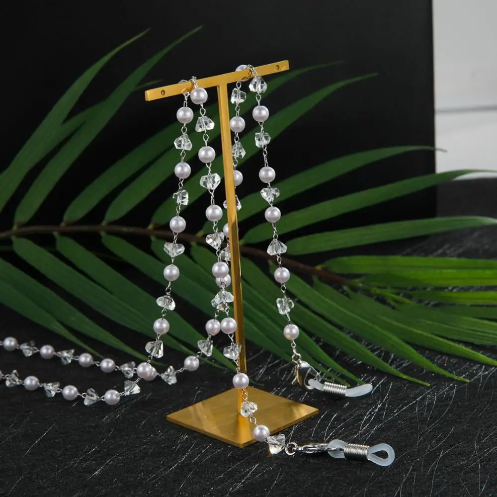 Teamer Жемчужные ремешки с кристаллами и бусинами цепочка для очков женщин