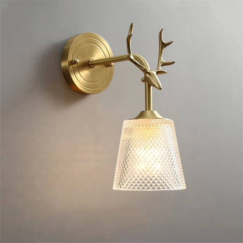 

Nordic glass wall lights illumination for home decor antlers bedroom lamps modern led beds living room wall sconce light fixture