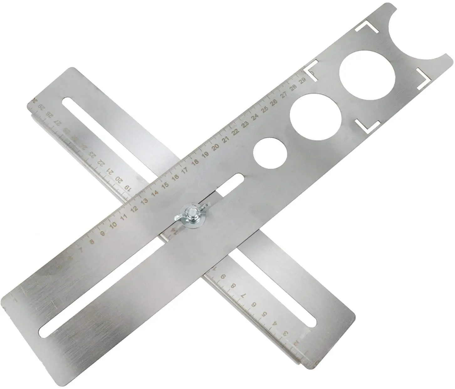 

Stainless Steel Ceramic Tile Hole Locator Ruler Adjustable Punching Hand Tool for House Decorated Work Multi-Functional Ruler
