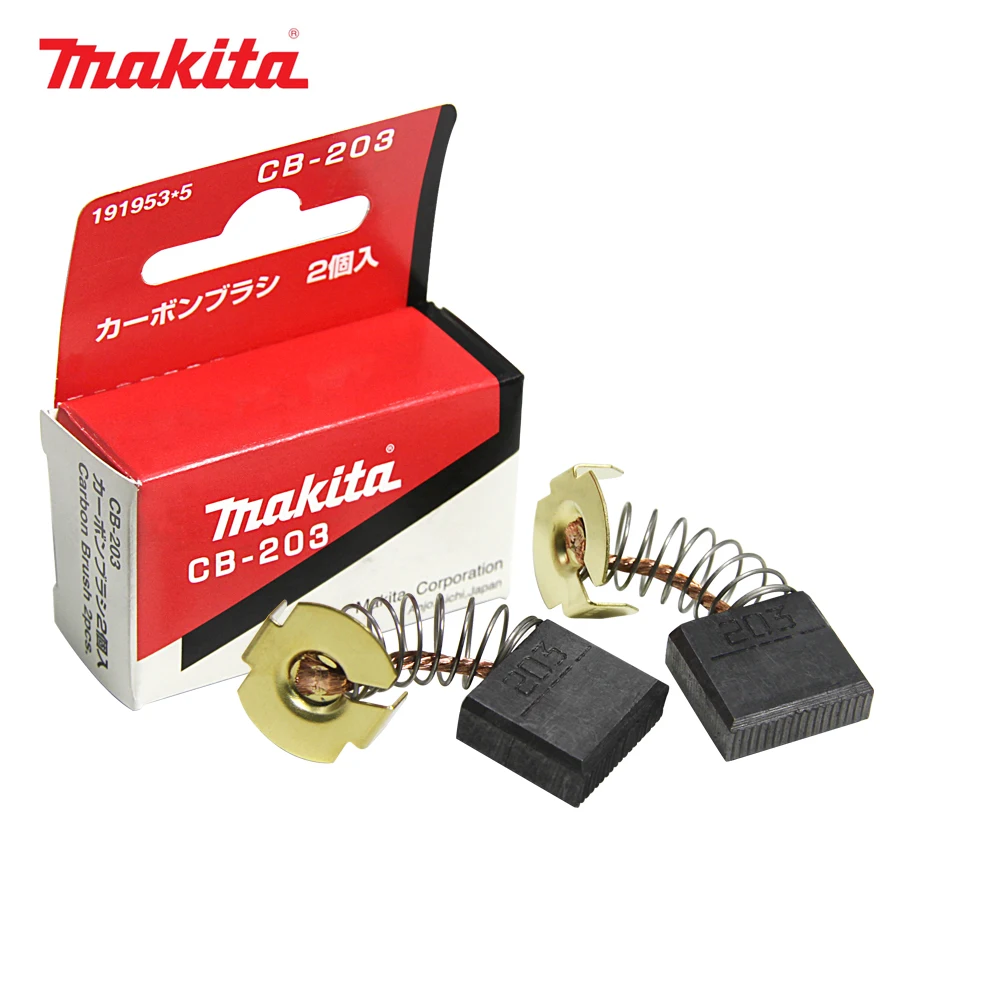 Genuine Makita CB203 Carbon Brushes 7x18x16mm for Electric Motors 3612 3612C RP1801 RP2301FC
