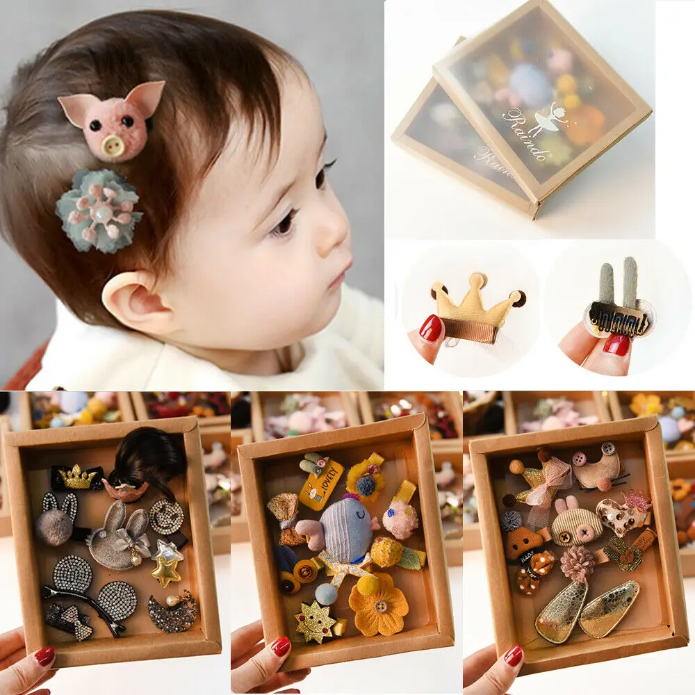 10 шт смешанных стилей мультфильмов для маленьких девочек заколки волос