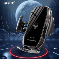 car wireless charger for iphone 11pro xr huawei p30 20 samsung s20 xiaomi car phone holder sensor automatic clamping car charger