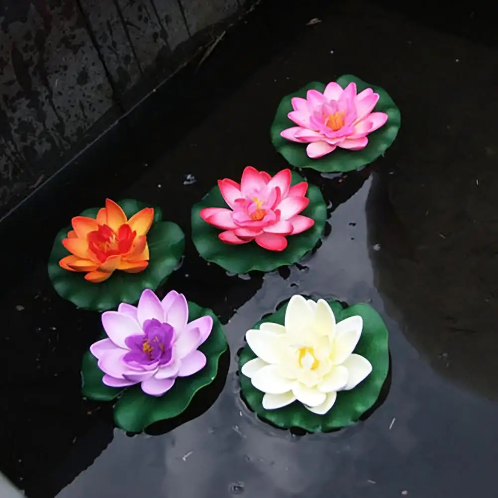 

1Pcs Artificial Simulation Lotus Mini Pond Fake Flower Fish Tank Aquarium DIY Lotus Decoration Floating Plant On Water Surface