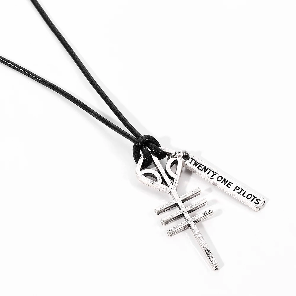 21 Twenty One Pilots Rock Band Skeleton Necklaces &amp Pendants Cord BFF Best Friends Necklace Punk Men Women Music Hip Hop Jewelry |