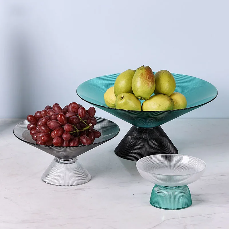 

Minimalist Colorful Fruit Plate Home Decoration Ornament Glass Comport Household Supplies Snack Fruit Tray Decoration Crafts