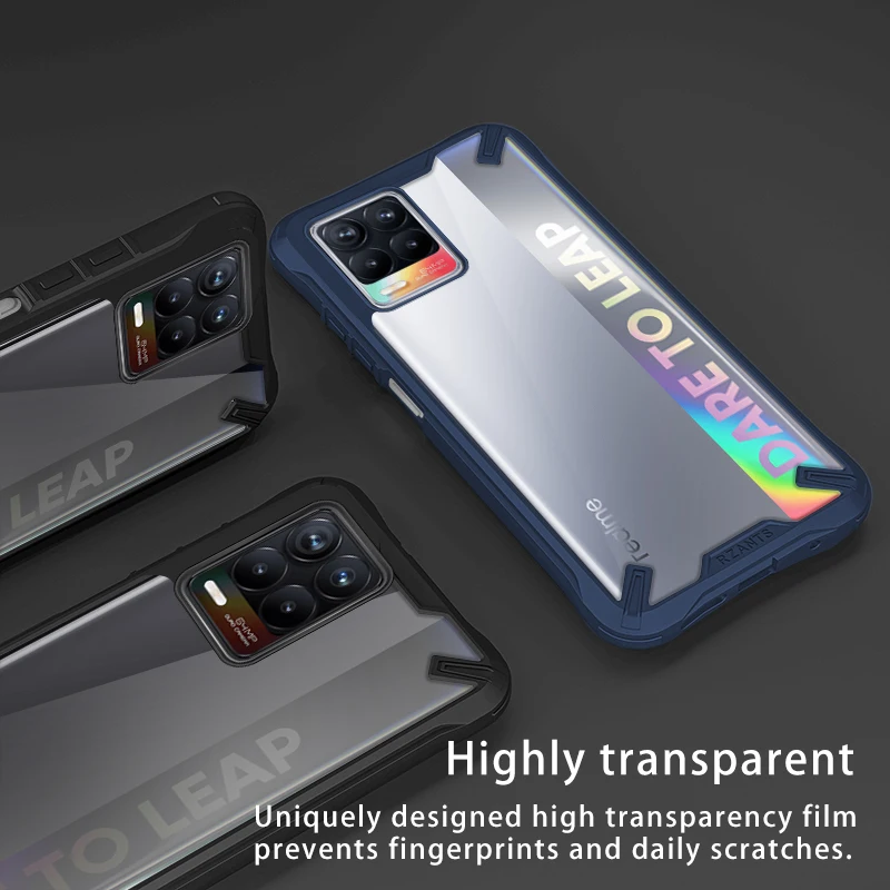 

Rzants For Oppo Realme 8 Realme 8 Pro Hard Case military Transparent ShockProof Slim Thin Cover Phone Casing