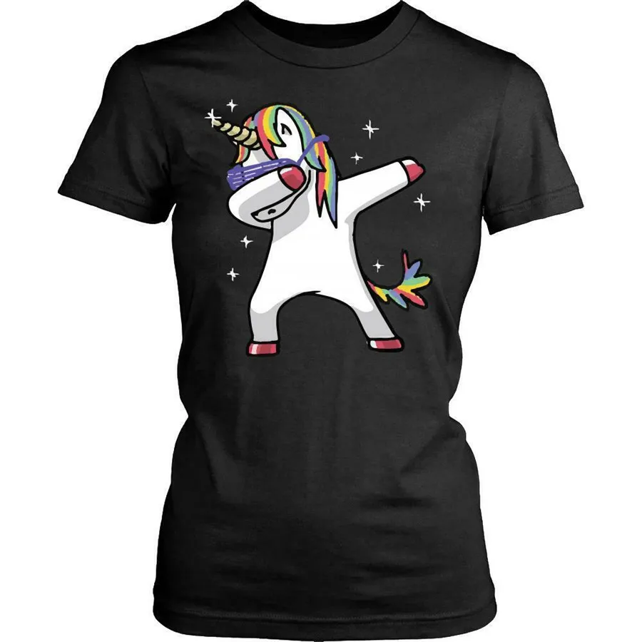 Смешной Единорог Woshirt Dab футболка подарок идея Радуга рубашка Em1 лучшие