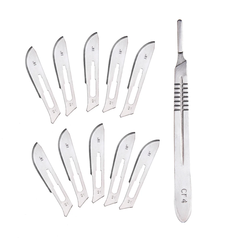 

Carbon Steel Surgical Scalpel Blades + Handle Scalpel DIY Cutting Tool PCB Repair Animal Surgical Knife