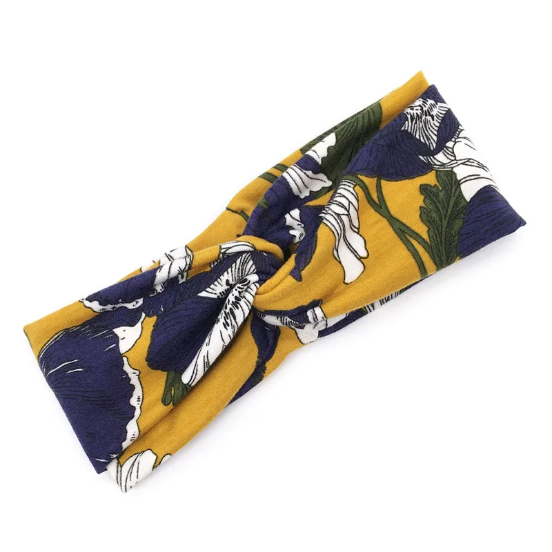 Повязка на голову женская в богемном стиле модный широкий эластичный бандан с