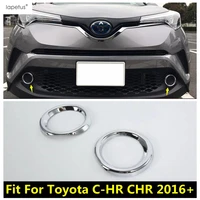 abs chrome accessories exterior for toyota c hr chr 2016 2019 front head fog lights foglight lamps ring molding cover kit trim