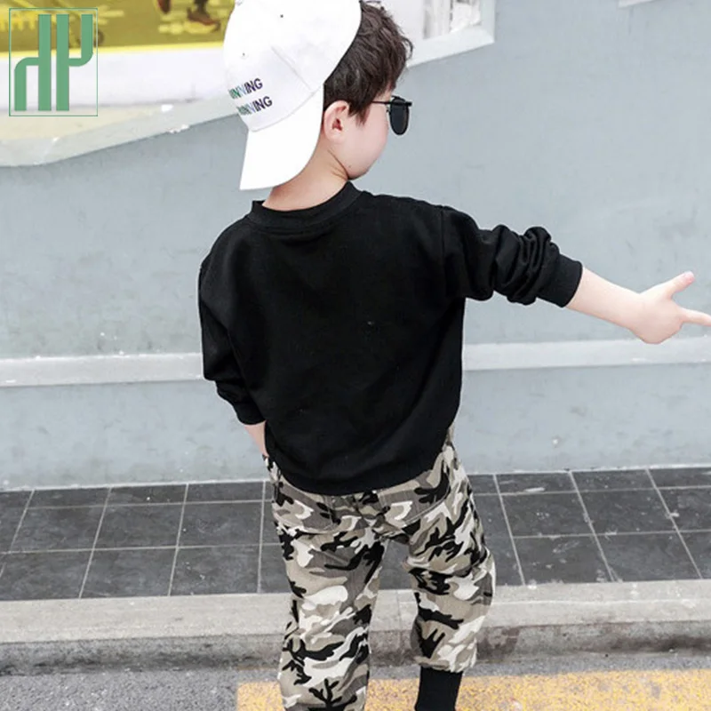 Children clothes for boys Costume Letter Tracksuit Camouflage Tops Pants toddler Boy Winter Outfits Set 3 8 12 Year | Детская одежда и