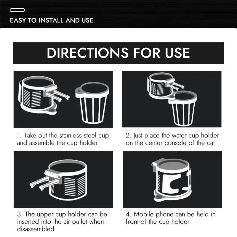 Универсальный складной Автомобильный держатель для стаканов 2 в 1 автомобильный