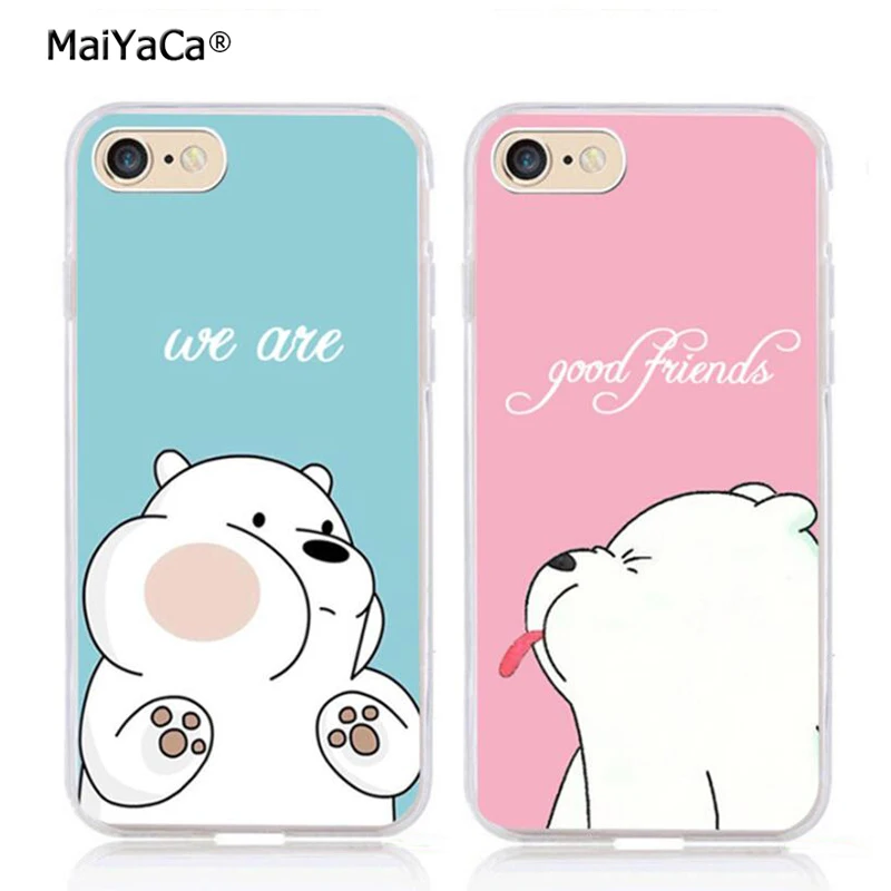 Ice bear мы лучшие друзья навсегда BFF силиконовый прозрачный чехол для iphone 11 pro max 5S se 6s plus 7 plus 8 plus XR XS MAX