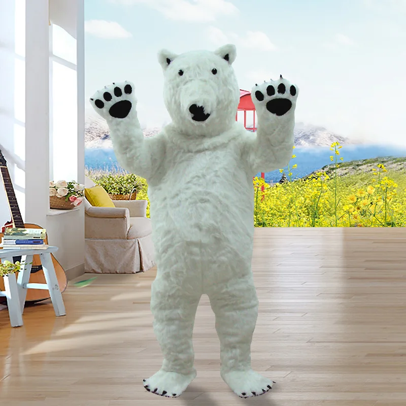 Плюшевый полярный медведь мультяшная кукла маскарадный костюм для взрослых
