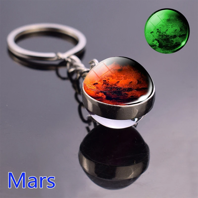 

Brilho No Escuro Sistema Solar Planeta Chaveiro Galxia Nebulosa Luminosa Chaveiro Lua Terra Sol Duplo Lado Bola De Vidro Chavei