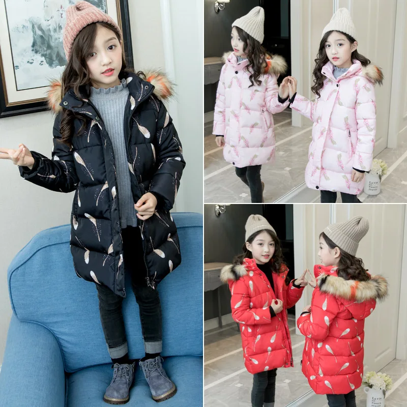 Модная зимняя детская одежда в западном стиле для девочек плотное хлопковое