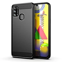for samsung galaxy m 62 60 51 10 80 40 31 30 21 02 01 s brushed texture phone case shockproof cover carbon fiber luxury case