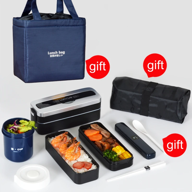 Японский стиль простая bento коробка пластиковые обеда еды посуда с сумками ложки